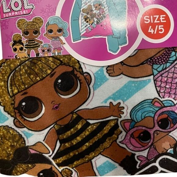 New Lol Surprise Pajama Set, 2 Piece Pajamas, Size 4/5 PJ Set - Picture 4 of 4